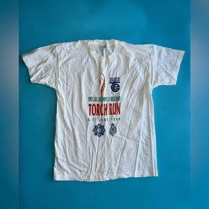 Rare 1999 Special Olympics Irerland Torch Run T Shirt Size XL White Color